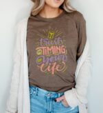 Trust The Timing Tee, Positive Shirt, Inspirational Shirt, Motivational Tee, Retro Shirt For Women Graphic Tees, Best Friend Gift For Her.