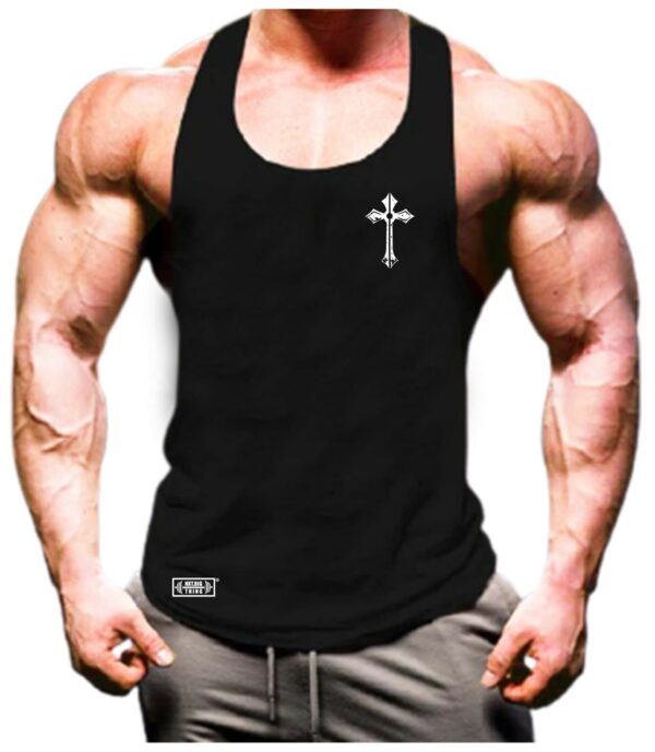 The Cross Vest Small Gym Clothing Bodybuilding Weight Training Lifting Workout Exercise Fitness Boxing Martial Arts Mma Gymwear Men Tank Top