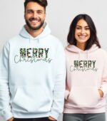 Leopar Design Merry Christmas Hoodie, Christmas Hoodie, Christmas Mom Hoodie, Matching Christmas, Merry Christmas Tee