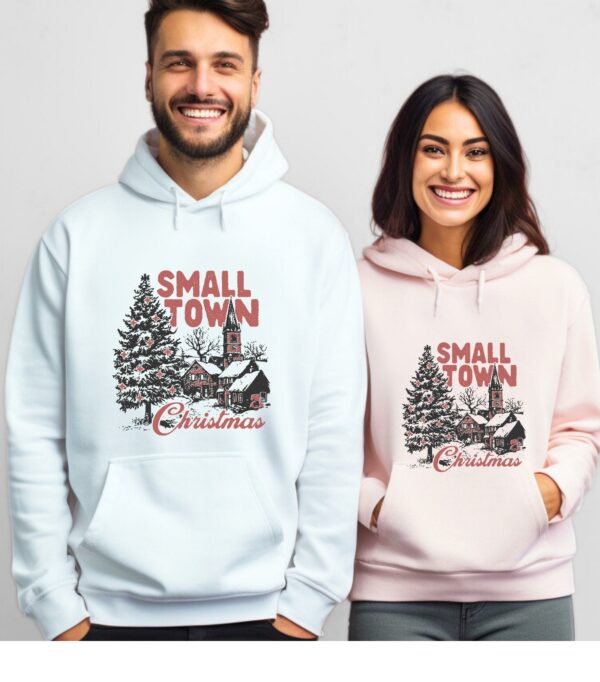 Retro Small Town Christmas Hoodie, Vintage Santa Crewneck, Winter Hoodie, Cute Holiday Crew, Christmas Hoodie, Xmas Design, Holiday Hoodie