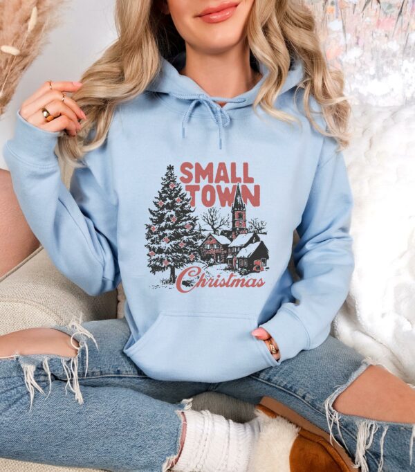 Retro Small Town Christmas Hoodie, Vintage Santa Crewneck, Winter Hoodie, Cute Holiday Crew, Christmas Hoodie, Xmas Design, Holiday Hoodie