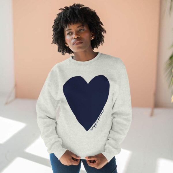 Navy Heart Sweatshirt , Cozy Winter Apparel , Stylish Cold Weather Clothing , Gift For Her , True To Size , Comfortable And Cozy