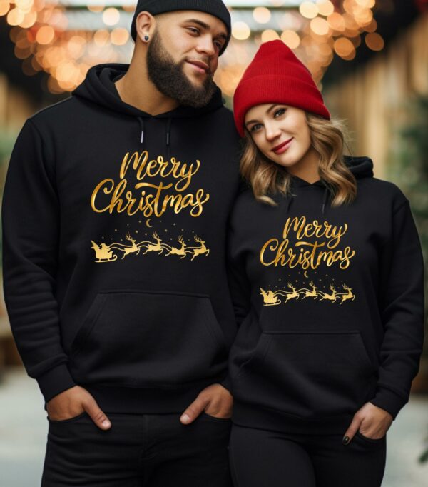 Golden Merry Christmas Hoodie, Womens Christmas Hoodie, Christmas Hoodies For Women, Christmas Gift Women, Merry Christmas Hoodie