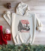 Retro Small Town Christmas Hoodie, Vintage Santa Crewneck, Winter Hoodie, Cute Holiday Crew, Christmas Hoodie, Xmas Design, Holiday Hoodie