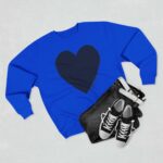 Navy Heart Sweatshirt , Cozy Winter Apparel , Stylish Cold Weather Clothing , Gift For Her , True To Size , Comfortable And Cozy