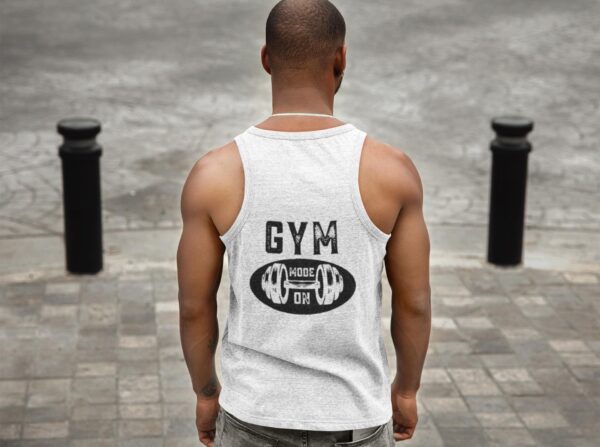 Men'S Gym Mode On Tank Top, Workout Fitness Muscle Tee, Weightlifting Exercise Shirt, Sport Athletic Sleeveless Top, Unisex Jersey Tank