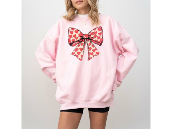 Valentine'S Day Valentine'S Day Heart Coquette Bow Shirt, Retro Valentine Shirt, Valentine'S Day Shirt, Valentine'S Day Bow Shirt